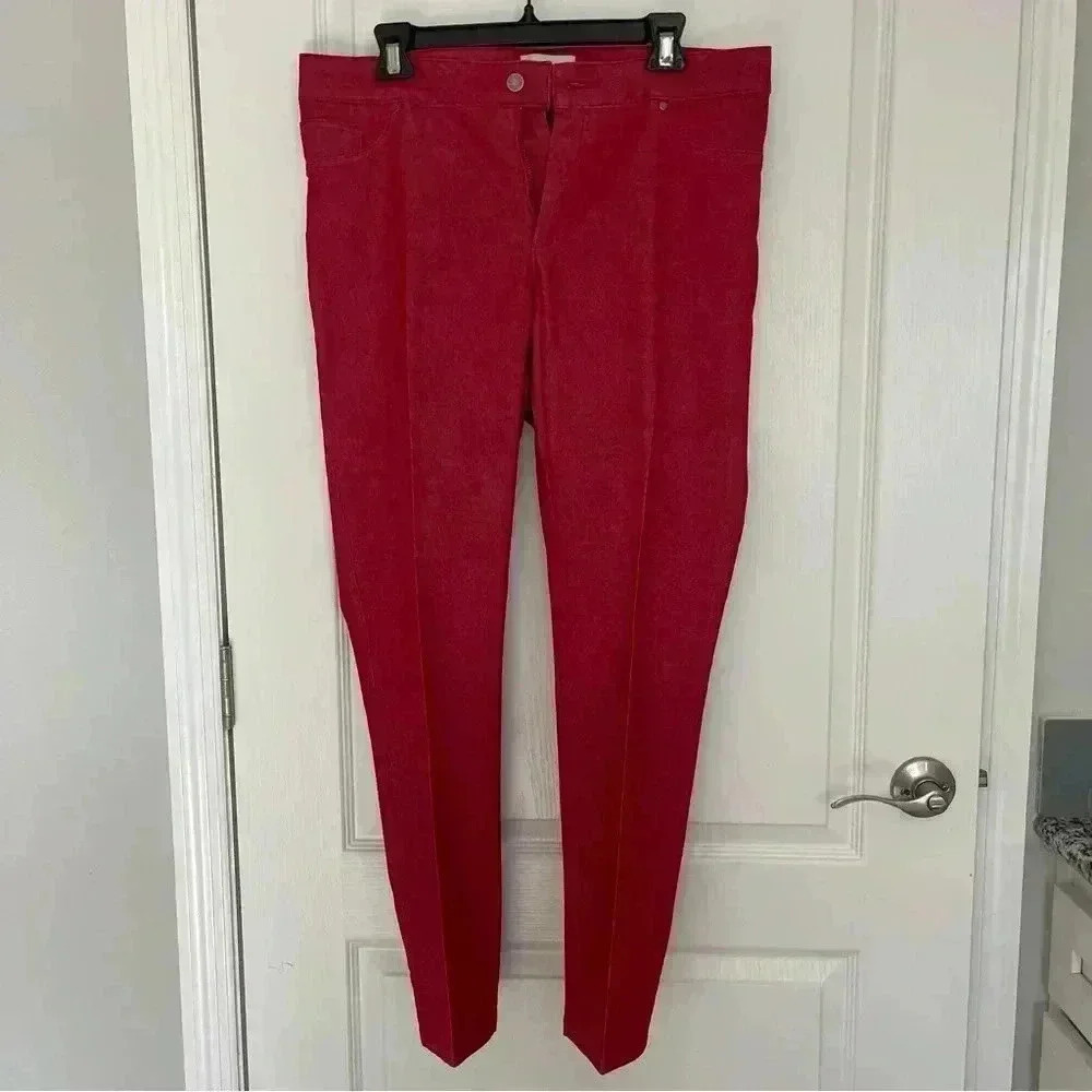 Red Denim Straight Leg Jeans - Picture 5 of 9